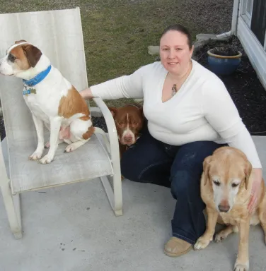 Maria Stoerrle with her two dogs