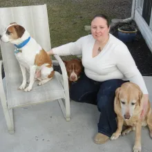 Maria Stoerrle with her two dogs